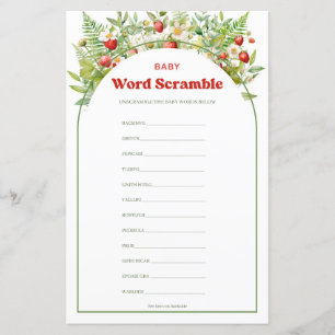 Arch Berry Sweet Strawberry Baby Word Scramble