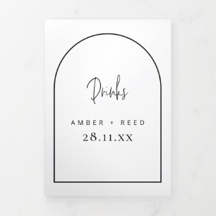 Arch Black & White Drinks Menü für Hochzeiten