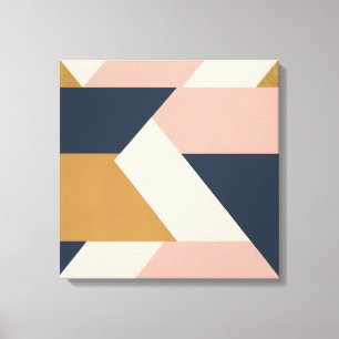 Arch-Blöcke mit Blush & Senf - Moderne Geometrie Leinwanddruck