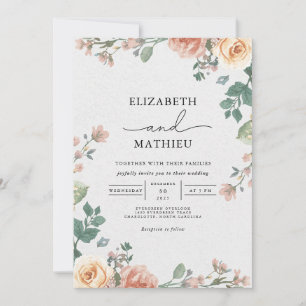 Arch-Blumenhochzeit mit verdeckter Rose Einladung