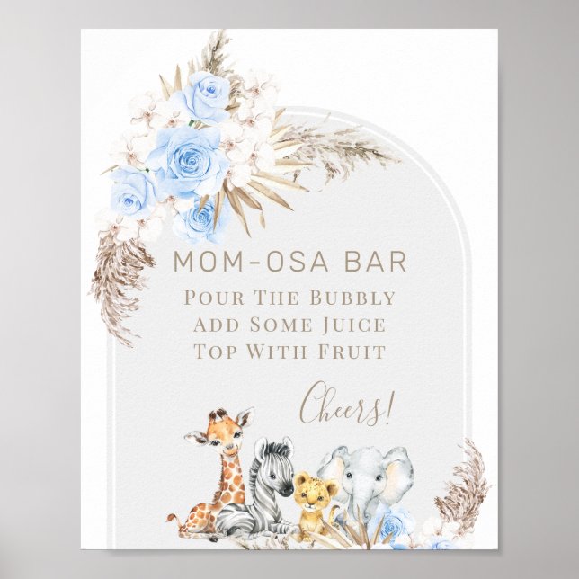 Arch Boho Floral Safari Kinderdusche Mama-osa-Zeic Poster (Vorne)