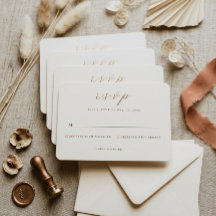 Arch Boho Minimalistische Hochzeits-RSVP-Karte