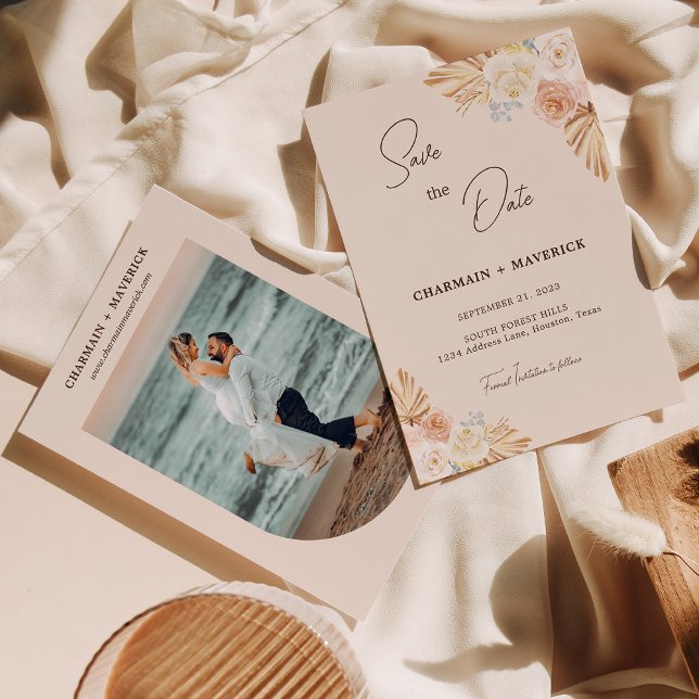 Arch Boho Pampas Getrocknetes Gras Save The Date (Von Creator hochgeladen)