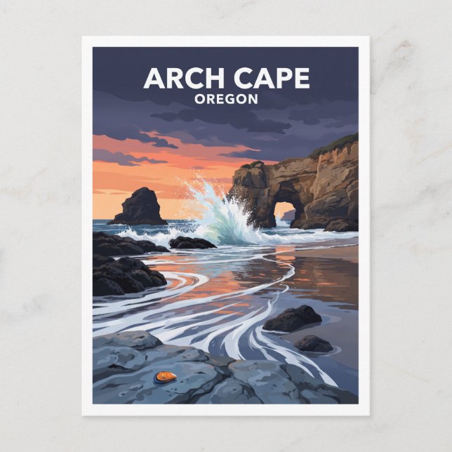 Arch Cape Oregon Postkarte (Vorderseite)