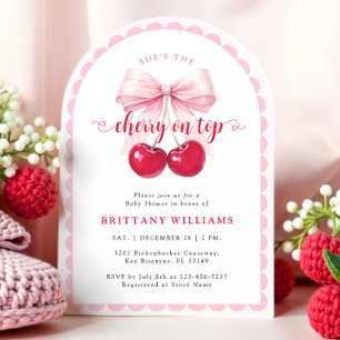 Arch Cherry auf Top Baby Dusche Einladung