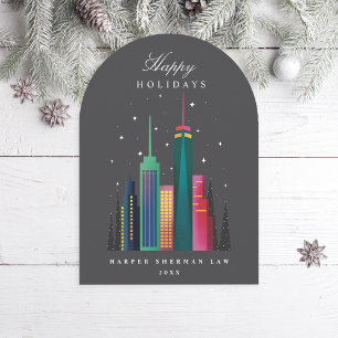Arch Christmas Rainbow Cityscape Carte de vacances