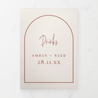 Arch Crème & Terracotta Boissons Menu pour Mariage