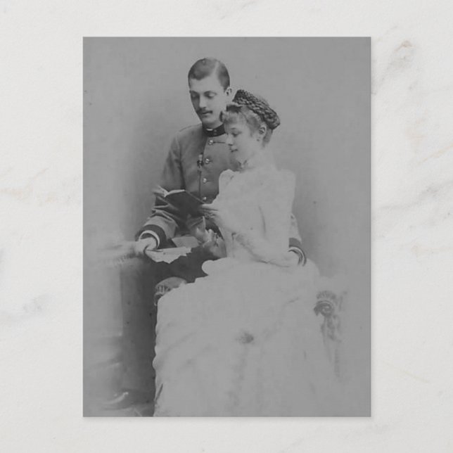 Arch Duchess Marie-Valerie von Österreich mit Ehef Postkarte (Vorderseite)