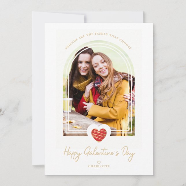 Arch Effect Red Heart Friends Happy Galentine's  Karte (Vorderseite)