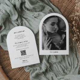 Arch Elopement Faire-part avec photo et code QR