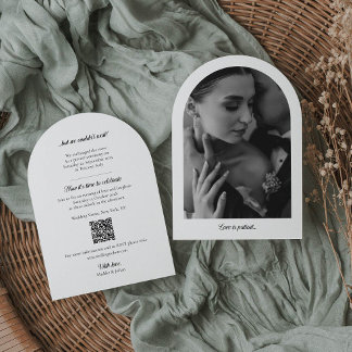 Arch Elopement Faire-part avec photo et code QR