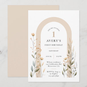 Arch Fleur sauvage Invitation d'anniversaire