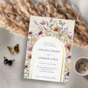 Arch Floral Faire-part de mariage Foil Invitation