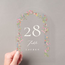Arch floral Wedding Akryllische Tischnummern