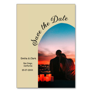 Arch-Foto-beige-Boho-Save-the-Date-QR-modern Tischnummer