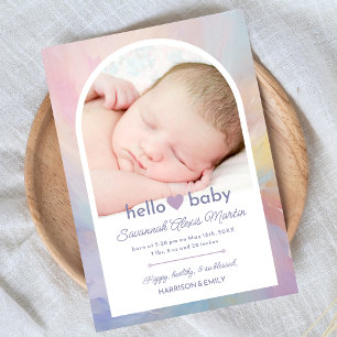 Arch Foto Collage Hello Baby Birth Ankündigung
