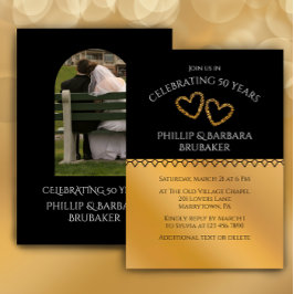 Arch Foto Golden 50th Wedding Anniversary Party Einladung