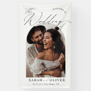 Arch Foto Moderne Script Hochzeit Willkommen Banner