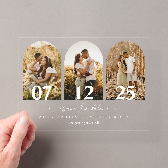 Arch Foto Save the Date Hochzeitskarte Acryleinladungen (Insitu (Handheld))