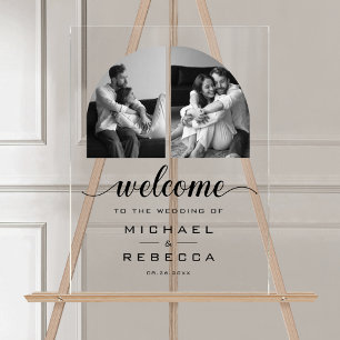 Arch Foto Schwarze Hochzeit Willkommen Acrylschild