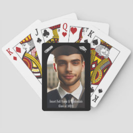 Arch Foto, Silver Graduation Cap, Tassel, Diploma Spielkarten