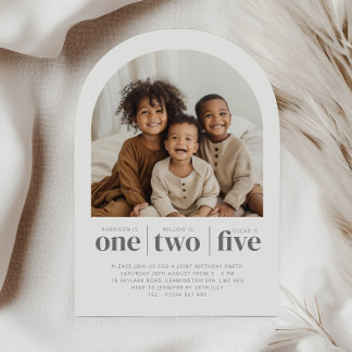 ArcH Foto Triple Joint Birthday Einladung