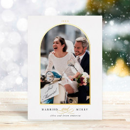 Arch Foto Verheiratet und Mercedes Foil Holiday Ca Folieneinladung