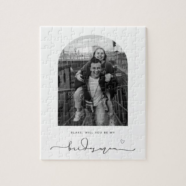 Arch Frame wirst du mein Bridesman-Puzzle sein (Vertikal)