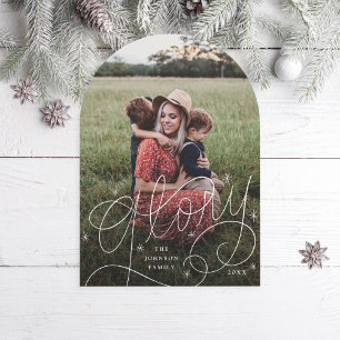 Arch Glory Hand Lettering Holiday Foto Card Einladung