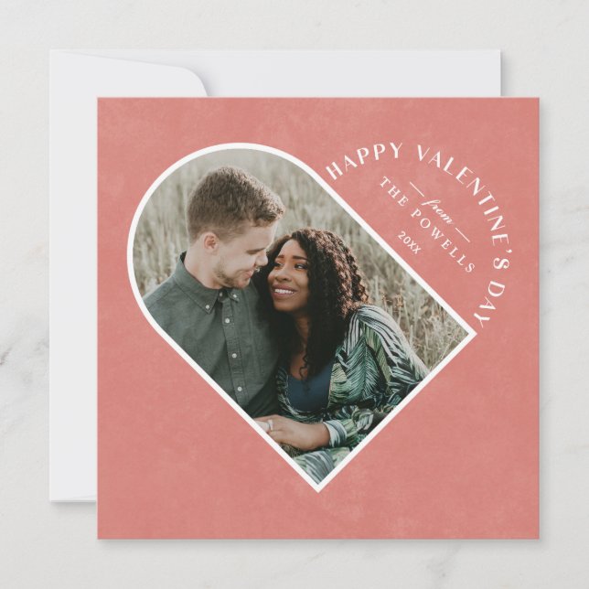 Arch Heart Saint Valentin Carte photo - Saumon (Devant)