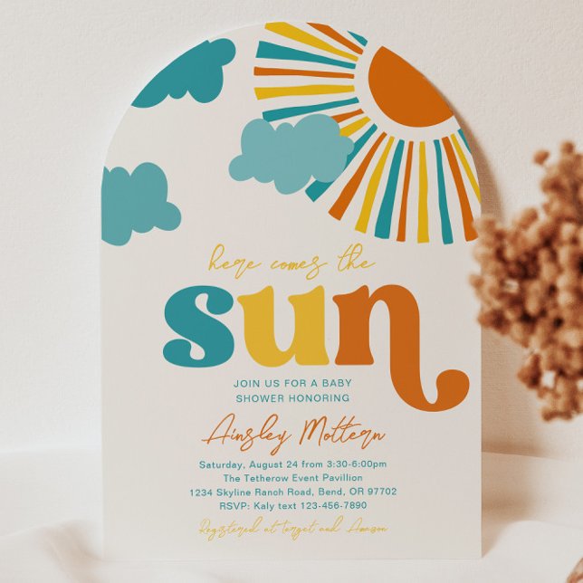 Arch Here Comes The Sun Baby Shower Invitation (Créateur téléchargé)
