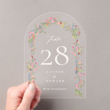 Arch-Hochzeit Akrolische Tischnummer