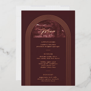 Arch Holiday Party Menu Card Foil Painted Arch Par Folieneinladung