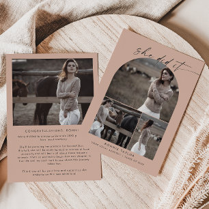 Arch Lachs Sie machte es Foto Collage Abschluss Ankündigung