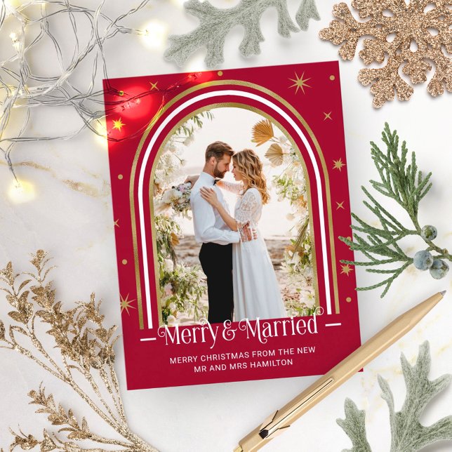 Arch Marié & Joyeux Faire-part Mariage de vacances (Créateur téléchargé)