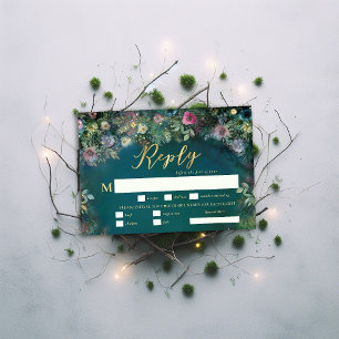 Arch Meal Wedding RSVP für verzauberte Rose Karte