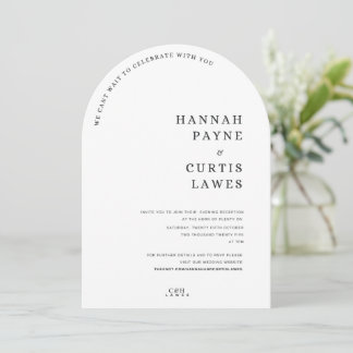 Arch minimalistische, monochrome Hochzeitseinladun Einladung