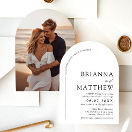 Arch Modern Black & White Minimalistisch Wedding Einladung