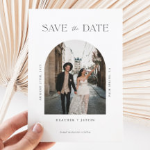 Arch Modern Minimalistisch Wedding Foto Save the D