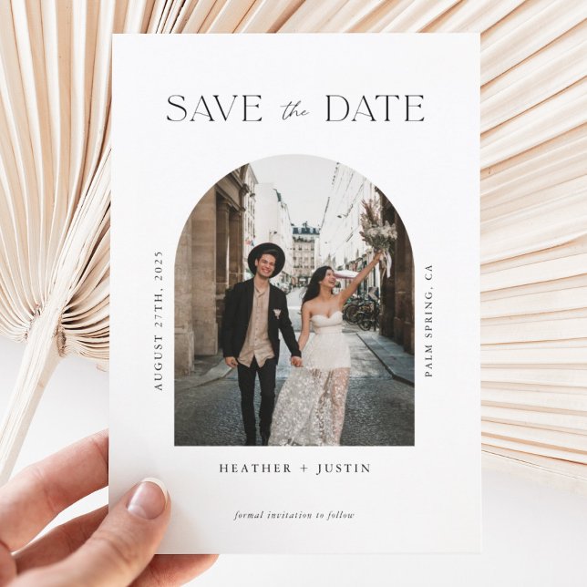 Arch Modern Minimalistisch Wedding Foto Save the D Date (Von Creator hochgeladen)