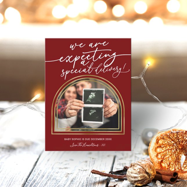 Arch moderne Noël Grossesse Faire-part (Créateur téléchargé)