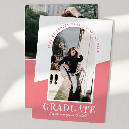 Arch moderne photo rose Faire-part de graduation