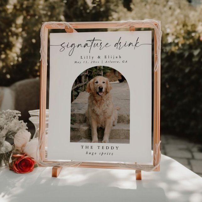 Arch Pet Foto Signature Drink Hochzeit Bar Zeichen Poster (Von Creator hochgeladen)