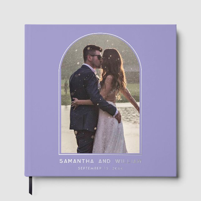 Arch Photo Typography Elegant Wedding Gästebuch (Vorderseite)