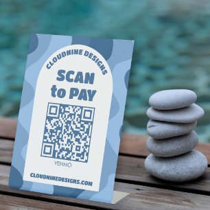 Arch Retro Waves SCAN TO PAY QR CODE  Sockelschild