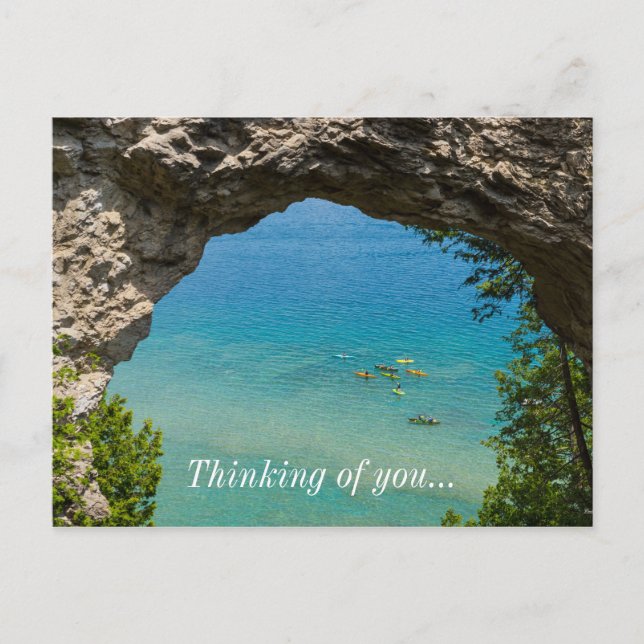 Arch Rock Canoeing Postkarte (Vorderseite)