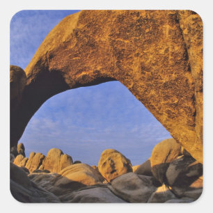 Arch Rock im Joshua Tree National Park in Quadratischer Aufkleber