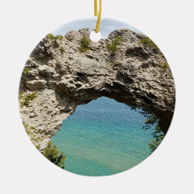 Arch Rock on Mackinac Island, Michigan Keramik Ornament (Vorne)