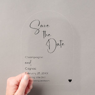 Arch Save the Date Moderne Skripthochzeit Acryleinladungen