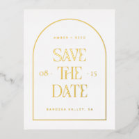 Arch Save the Date Real Gold